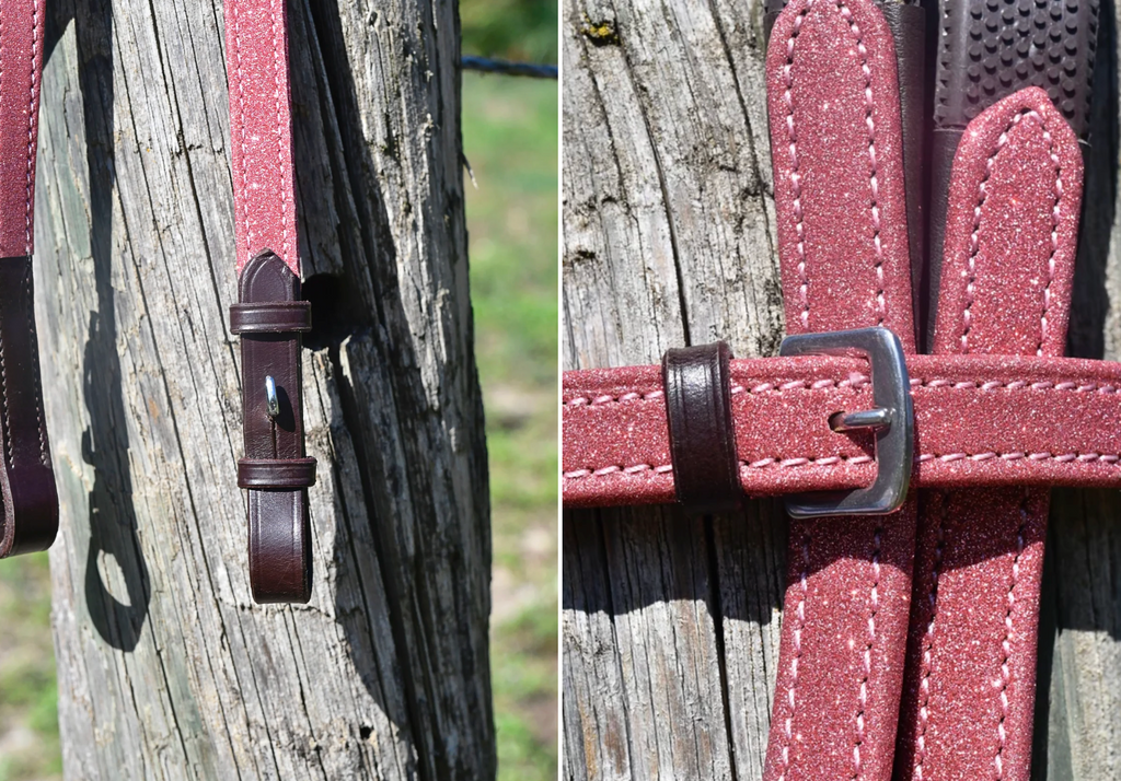 Rênes à paillette - Cuir Marron - Divers coloris  - PRE-COMMANDE