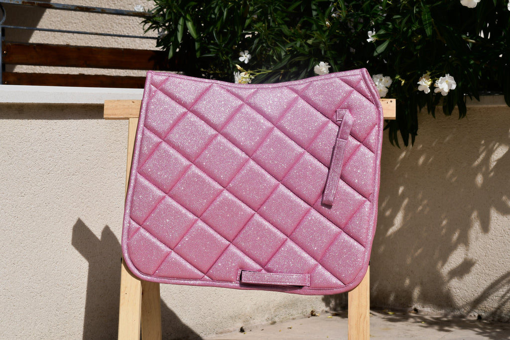 Tapis de Dressage pailleté - Rose Clair ("Rose Barbie")
